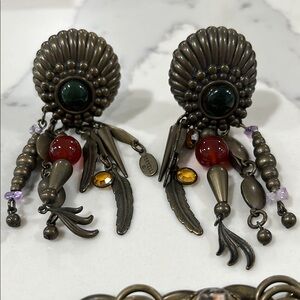 Sorrelli RARE Vintage Brass Jewelry Earrings & Bracelet Set